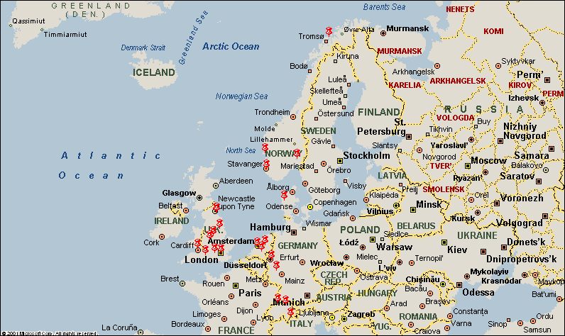 Cystinosis Map: EUROPE -